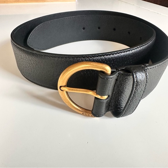 Gucci D-Ring Grained Leather Belt - Picture 2 of 4